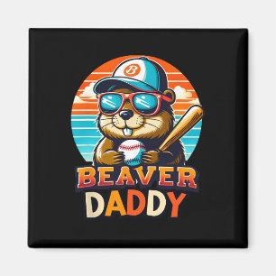 Imán Retro Cute Beaver Daddy Bysebyll Vintage Animal Sp
