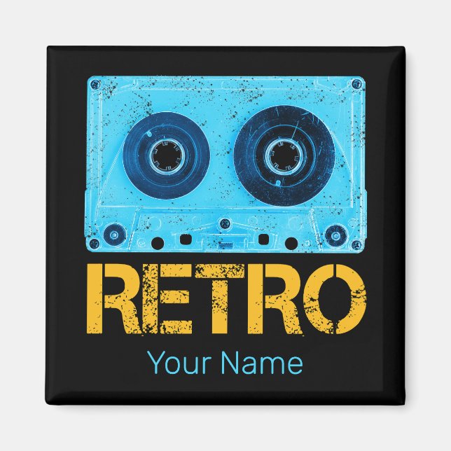 Imán Retro de cinta Buscar Fiesta de cassette de época  (Frente)