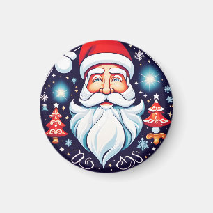 Imán Retro de diseño de redondeo de Santa Vieja Cuta
