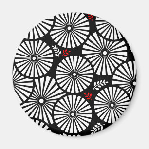 Imán retro de flores blancas negras para iPhone
