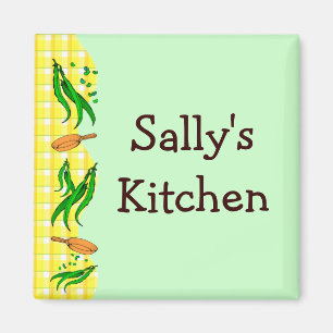 Imán Retro de judías verdes Personalizados de cocina am