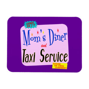 Imán Retro de servicio de comida y taxi para las madres