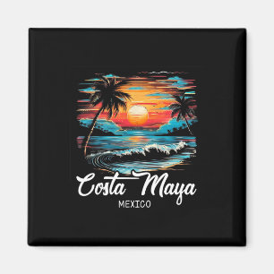 Imán Retro de vacaciones en familia México Costa Maya