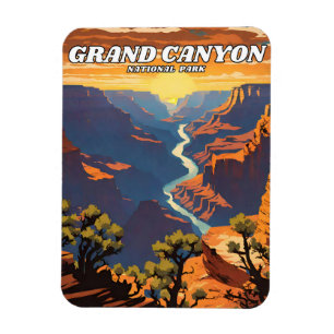 Imán Retro del ilustracion del Parque Nacional del Gran