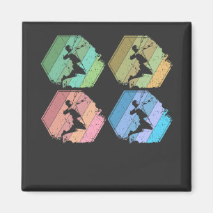 Imán Retro del jugador de Badminton