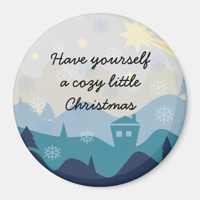 Imán retro del regalo de los deseos acogedores del (Frente)