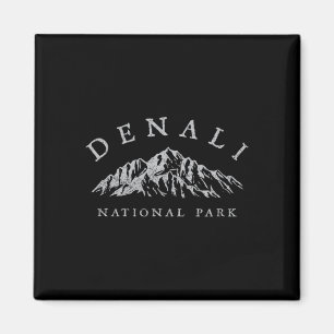 Imán Retro Denali Parque Nacional Montañas Vintage Send