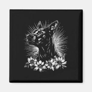 Imán Retro Doberman Pinscher Dog Lover Tattoo Style _1