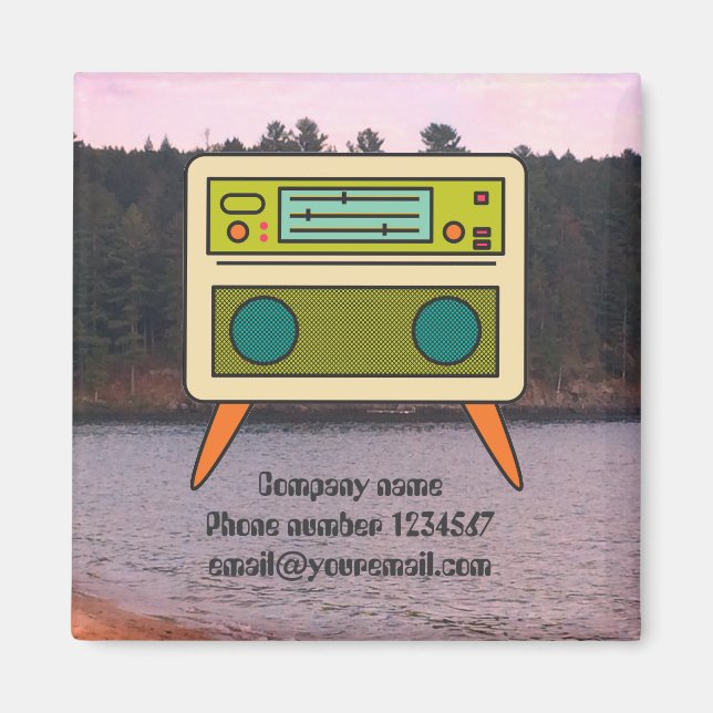 Imán Retro Editable Radio Magnet para la promoción de m (Frente)