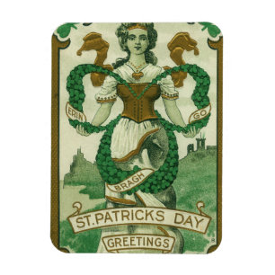 Imán Retro - Erin Go Braugh. Feliz Día de San Patricio