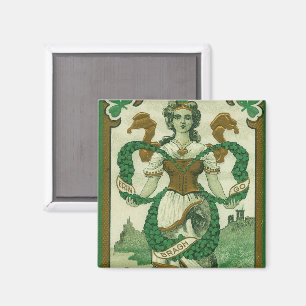 Imán Retro - Erin Go Braugh. Feliz Día de San Patricio