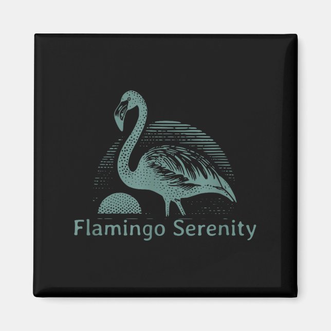 Imán Retro Flamingo Sunset Funny 70s 80s 90s Men Women  (Frente)