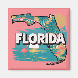 Imán Retro Florida Silhouette