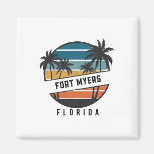 Imán Retro Fort Myers Beach Florida Tabla de surfear Su