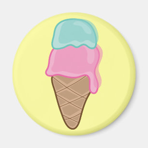 Imán Retro Fresa y Mint Helado Fiesta Magnet