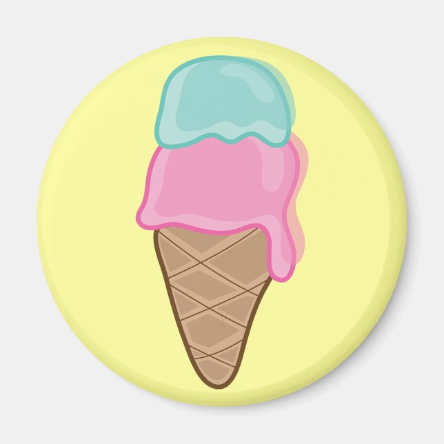 Imán Retro Fresa y Mint Helado Fiesta Magnet (Frente)