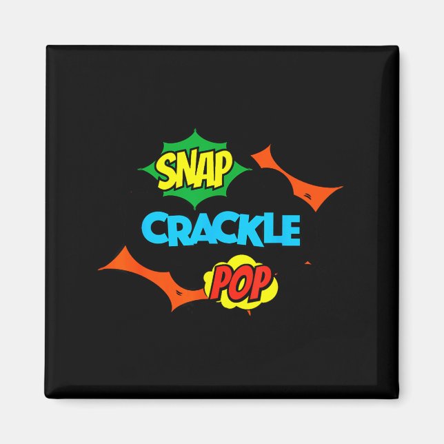 Imán Retro Funny Snap Crackle P Quote Relax Meme Game  (Frente)
