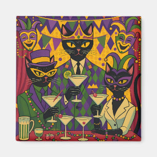 Imán Retro Futurista Club de Martini Gato Negro de Mard