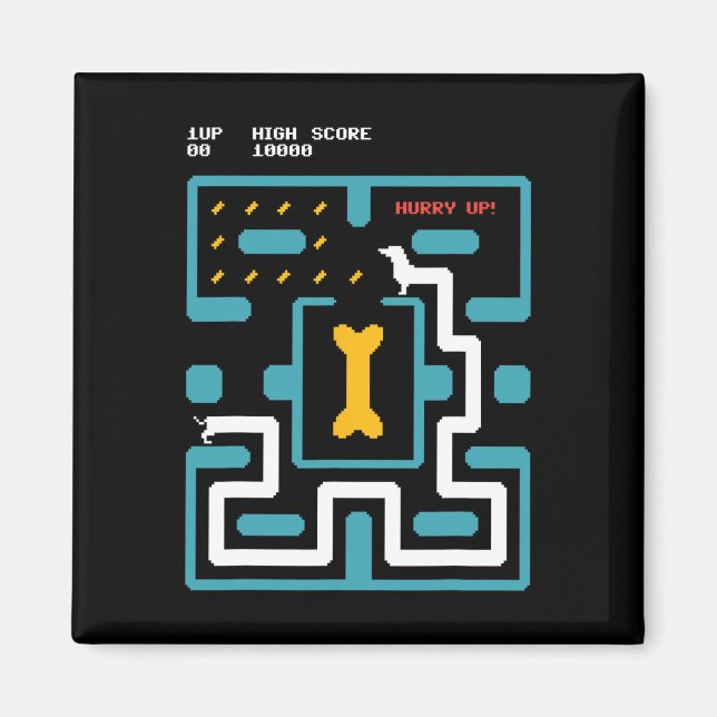 Imán Retro Gaming Console Video Game Dog 80s Arcade  (Frente)