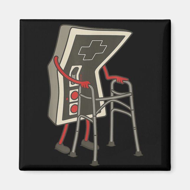 Imán Retro Gaming Controller Old Gamer With Walker Funn (Frente)