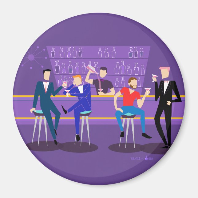 Imán Retro Gay Bar Magnet (Frente)