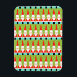 Imán Retro Geométrico Santa Flexible Magnet<br><div class="desc">De cualquier manera que lo mires, este imán retro geométrico Santa Flexible es puro de vacaciones de brillo! Son filas de Santas. No, son filas de árboles de Navidad. No, son filas de Papá Noel en forma de árboles de Navidad y filas de alegres árboles de Navidad verdes con puntos...</div>