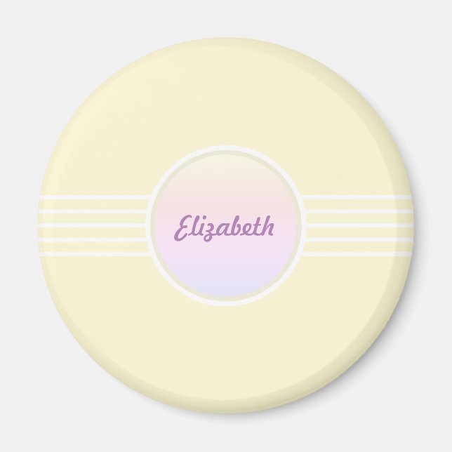 Imán Retro Glam Personalizado Brillante Oro y Ópalo (Frente)