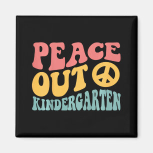 Imán Retro Gracioso De Peace Out Kindergarten El Último