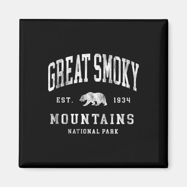 Imán Retro Great Smoky Mountains National Park Mens Wom (Frente)