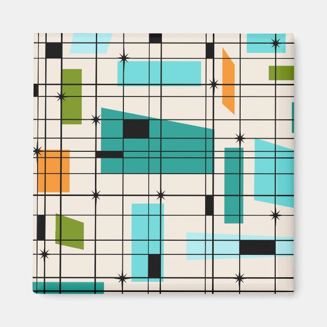 Imán Retro Grid y Starburst Magnet (Frente)