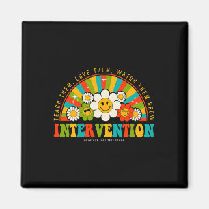 Imán Retro Groovy 100 Días De Intervención De Maestros