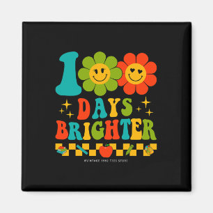 Imán Retro Groovy 100 Días De Maestros Escolares 100 Dí