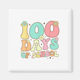 Imán Retro Groovy 100 días feliz 100º día de clases