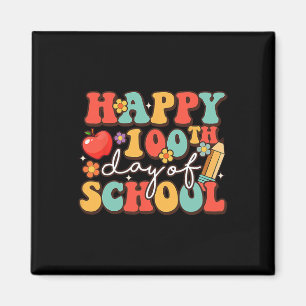 Imán Retro Groovy 100 días feliz 100º día de clases