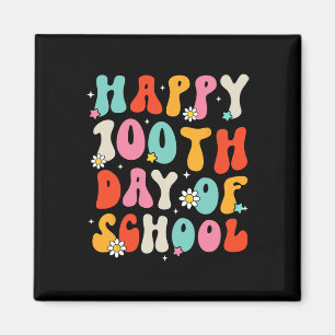 Imán Retro Groovy 100 días feliz 100º día de clases