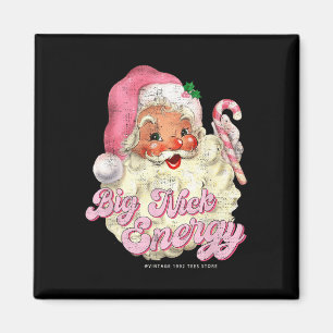 Imán Retro Groovy Big Nick Santa Energy Pink Santa Chri