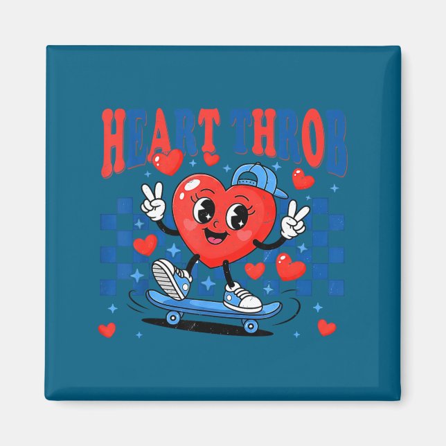 Imán Retro Groovy Heart Throb Valentines Day Toddlers B (Frente)