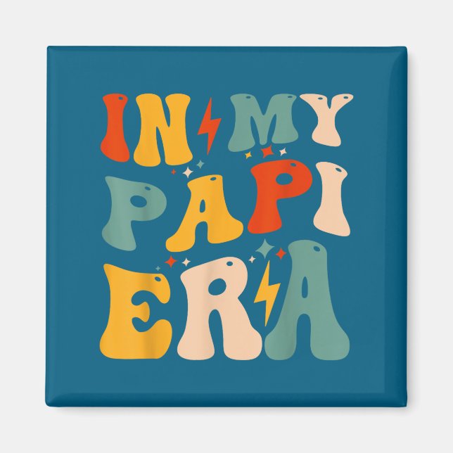 Imán Retro Groovy In My Pa Era Funny Father's Day Mens  (Frente)