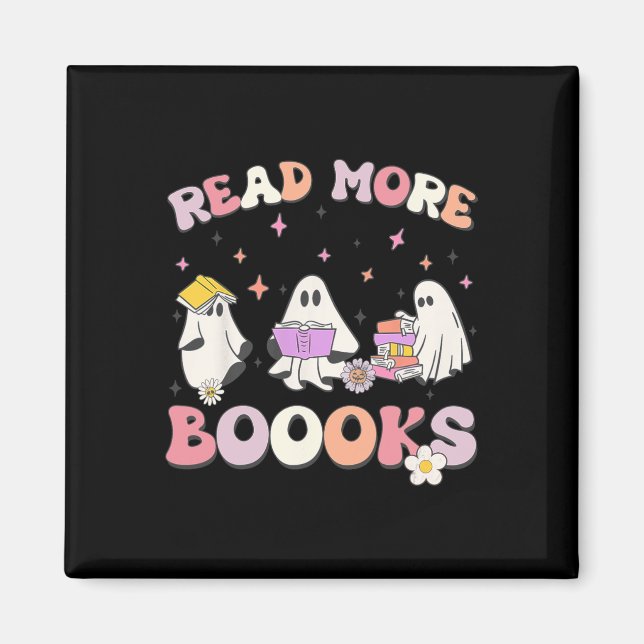 Imán retro Groovy Leer más libros Ghost Boo ghoul diver (Frente)