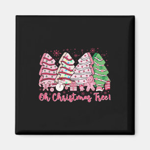 Imán Retro Groovy Pink Oh Christmas Tree Cakes Debbie C