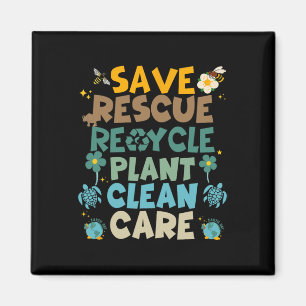 Imán Retro Groovy Salven abejas Rescate Animales Recicl