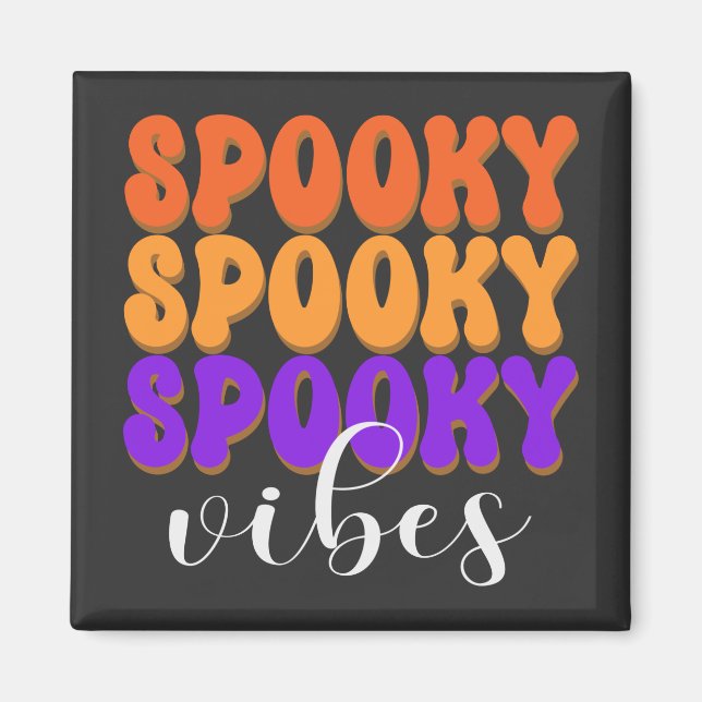 Imán Retro Groovy Spooky Vibes Halloween (Frente)