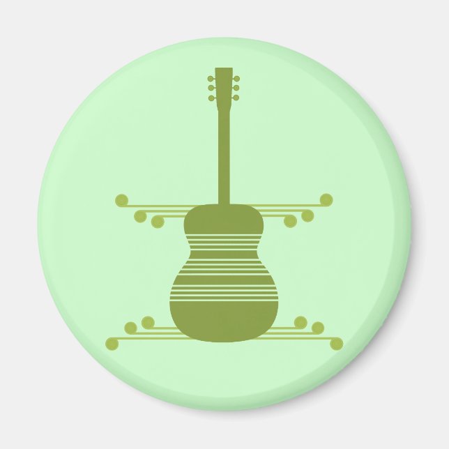 Imán Retro Guitar Magnet, Olive Green (Frente)