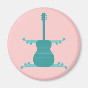 Imán Retro Guitar Magnet, Verde azulado