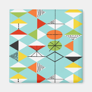 Imán Retro Harlequin Pattern Magnet