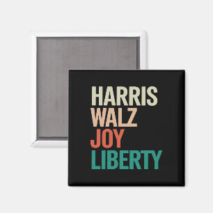 Imán Retro Harris Vals 2024 Harris Walz Alegría Liberta