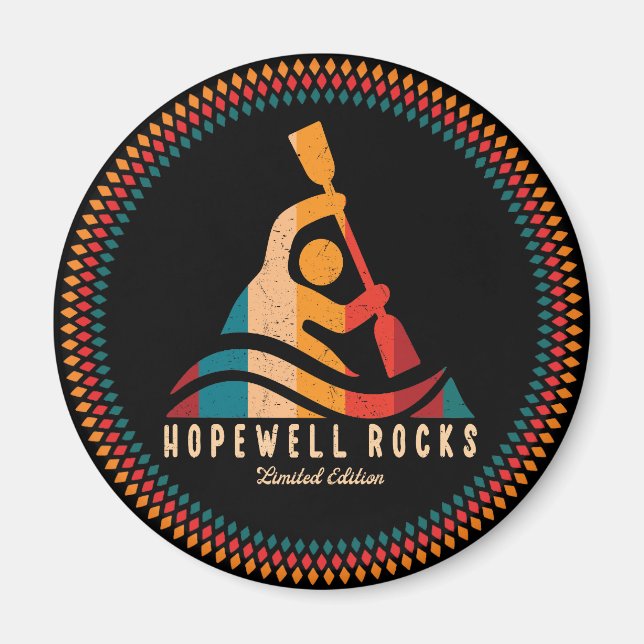 Imán Retro Hopewell Rocca Kayak (Frente)