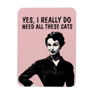 IMÁN RETRO HOUSEWIFE FUNNY CAT MAGNETS