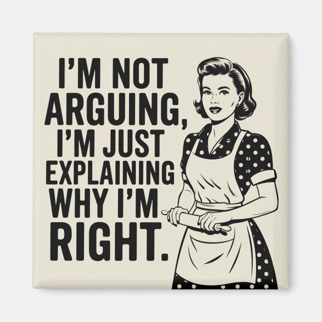 Imán Retro Housewife Magnet Funny (Frente)
