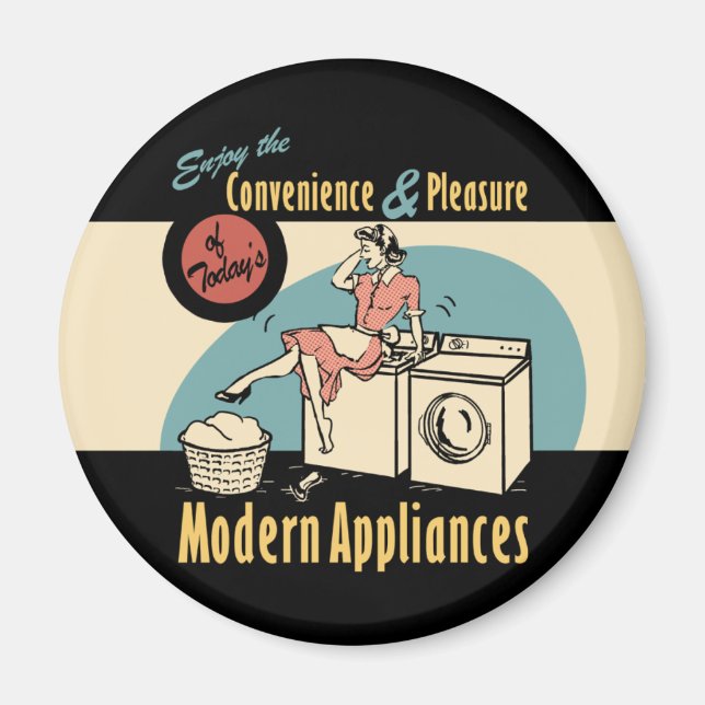 Imán Retro Housewife Washer Dryer (Frente)